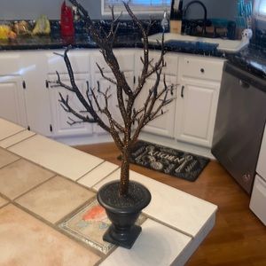 Glittery orange and black Halloween tree